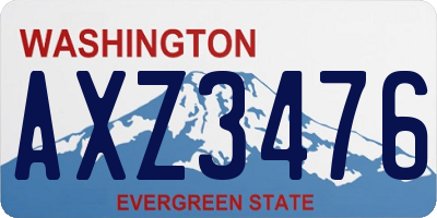 WA license plate AXZ3476