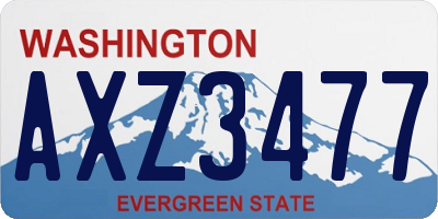WA license plate AXZ3477