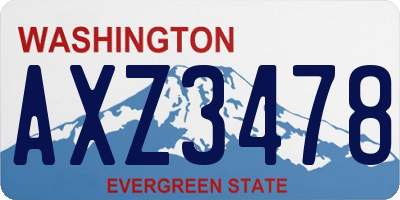 WA license plate AXZ3478