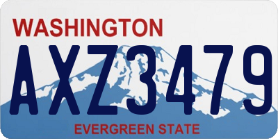 WA license plate AXZ3479