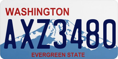 WA license plate AXZ3480