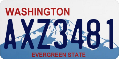 WA license plate AXZ3481