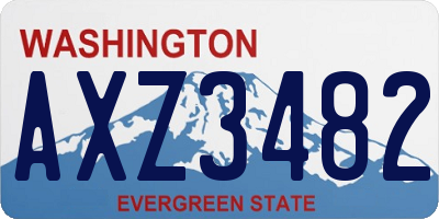 WA license plate AXZ3482