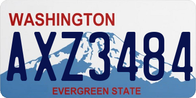 WA license plate AXZ3484
