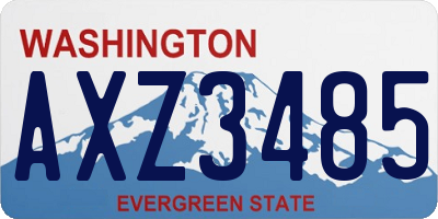 WA license plate AXZ3485
