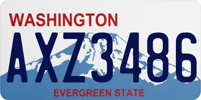WA license plate AXZ3486