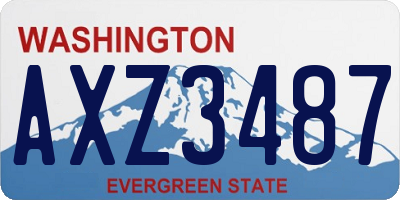 WA license plate AXZ3487