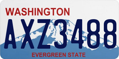 WA license plate AXZ3488