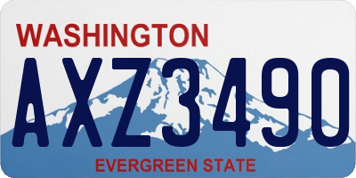 WA license plate AXZ3490