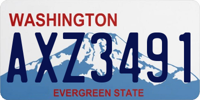 WA license plate AXZ3491