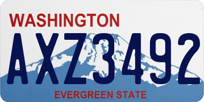 WA license plate AXZ3492