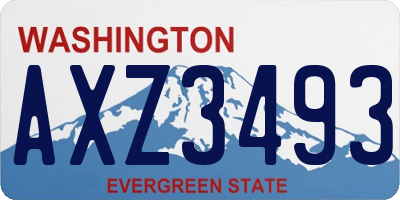WA license plate AXZ3493