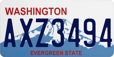 WA license plate AXZ3494