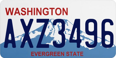 WA license plate AXZ3496