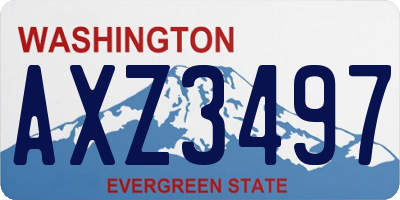 WA license plate AXZ3497
