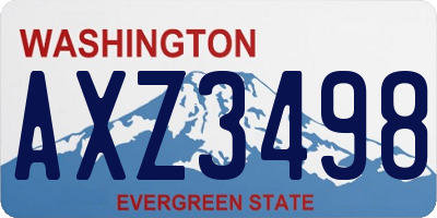 WA license plate AXZ3498