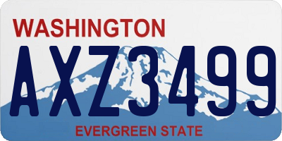 WA license plate AXZ3499