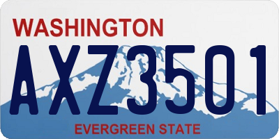 WA license plate AXZ3501