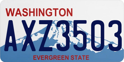 WA license plate AXZ3503