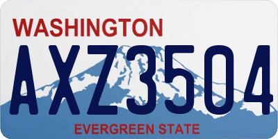 WA license plate AXZ3504
