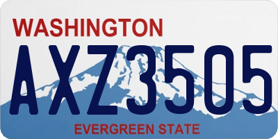 WA license plate AXZ3505