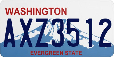 WA license plate AXZ3512