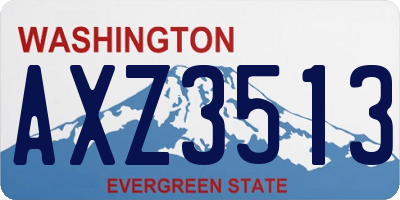 WA license plate AXZ3513