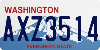 WA license plate AXZ3514