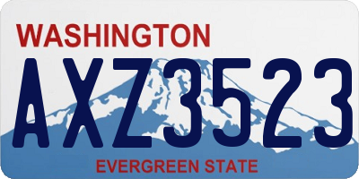 WA license plate AXZ3523