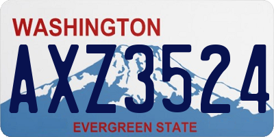 WA license plate AXZ3524