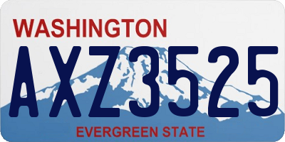 WA license plate AXZ3525