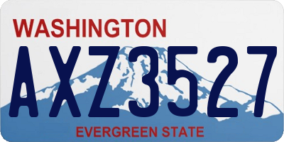 WA license plate AXZ3527