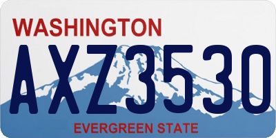 WA license plate AXZ3530