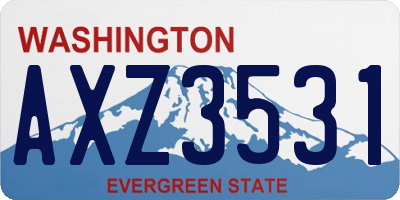 WA license plate AXZ3531