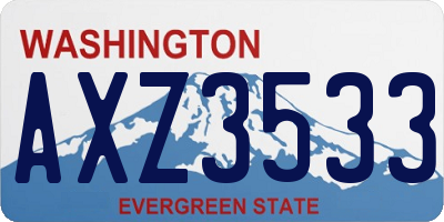 WA license plate AXZ3533