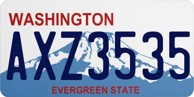 WA license plate AXZ3535