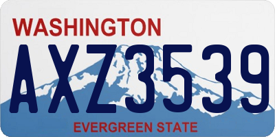 WA license plate AXZ3539