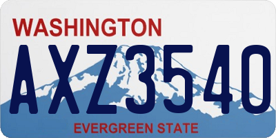 WA license plate AXZ3540