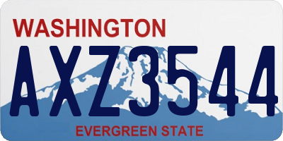 WA license plate AXZ3544