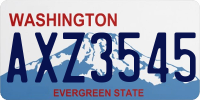 WA license plate AXZ3545