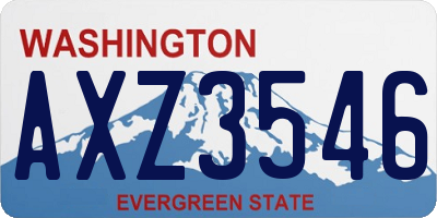 WA license plate AXZ3546