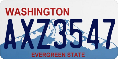 WA license plate AXZ3547