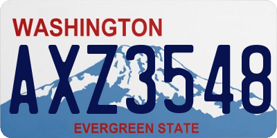 WA license plate AXZ3548