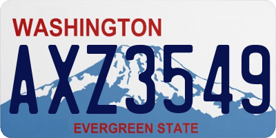WA license plate AXZ3549