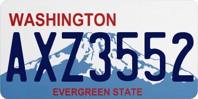 WA license plate AXZ3552