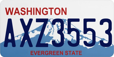 WA license plate AXZ3553