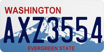 WA license plate AXZ3554