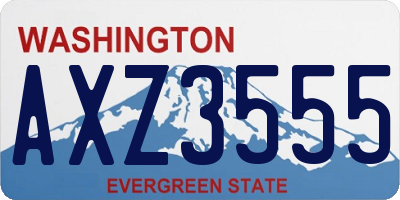 WA license plate AXZ3555