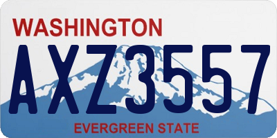 WA license plate AXZ3557