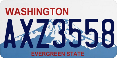 WA license plate AXZ3558